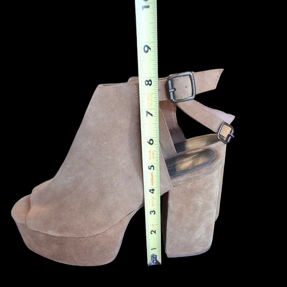 Jeffrey Campbell x Free People Leather Brown Platform Slingback Heels  Size 10 - Picture 16 of 16